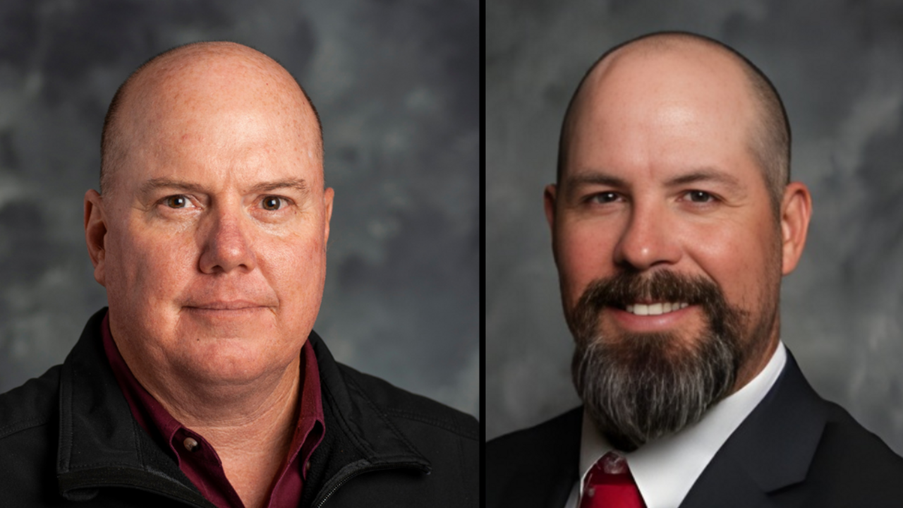 Composite of portraits of Jeff Gore and Brian Pieralisi