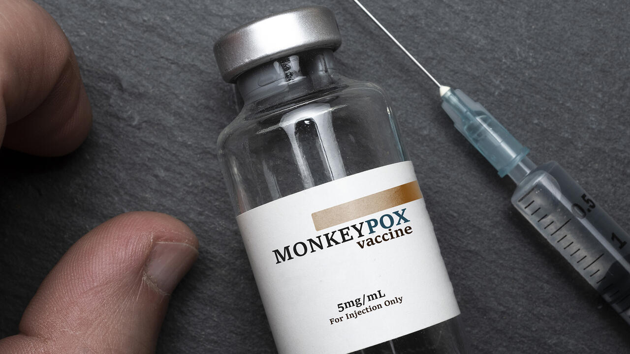 Vial of monkeypox vaccine ready to be injected