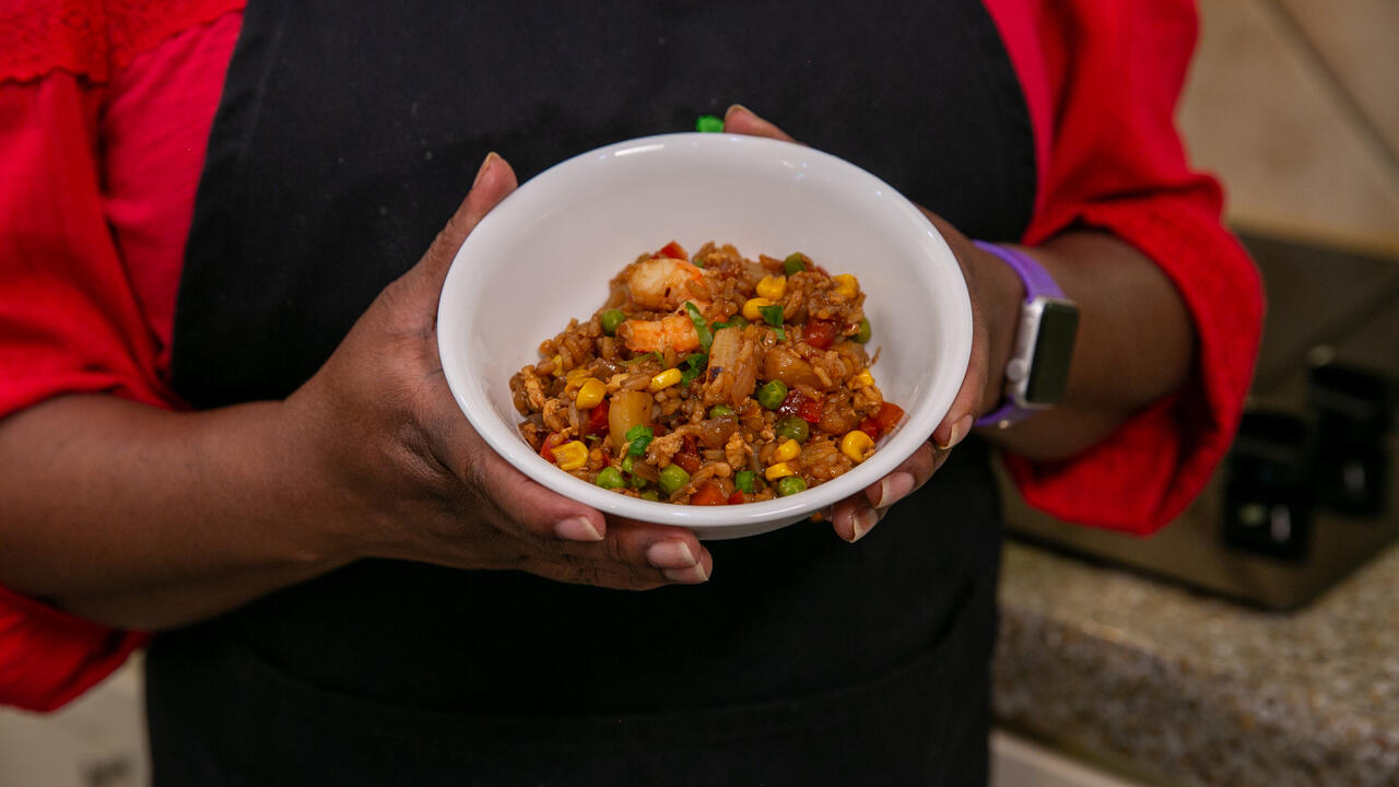 Closeup of Pineapple Fried Rice
