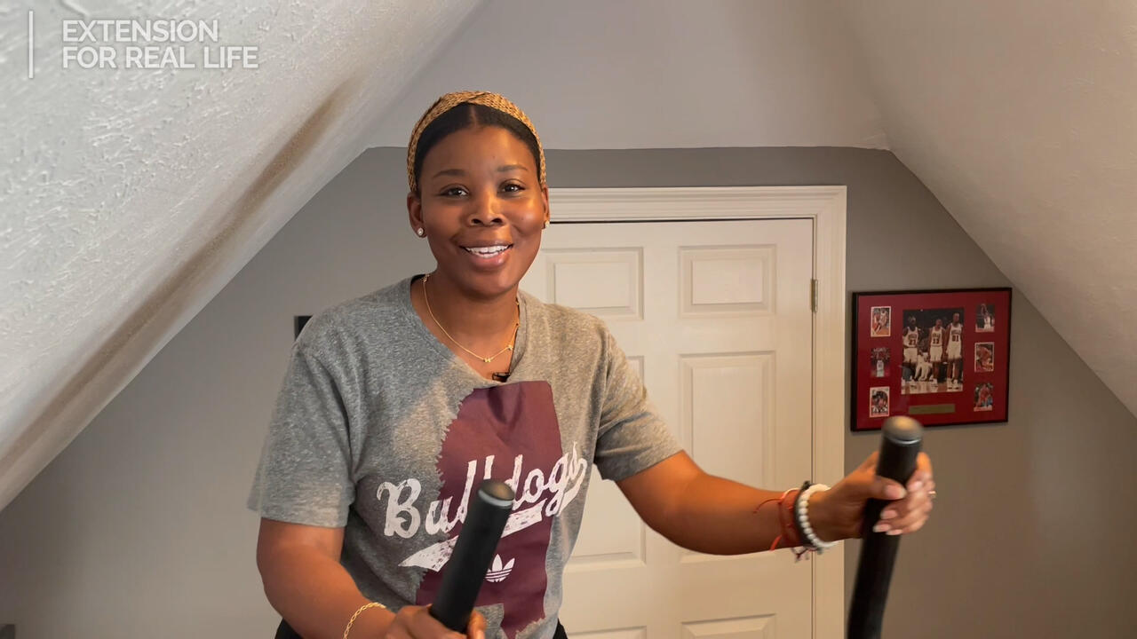 Woman on an exercise machine
