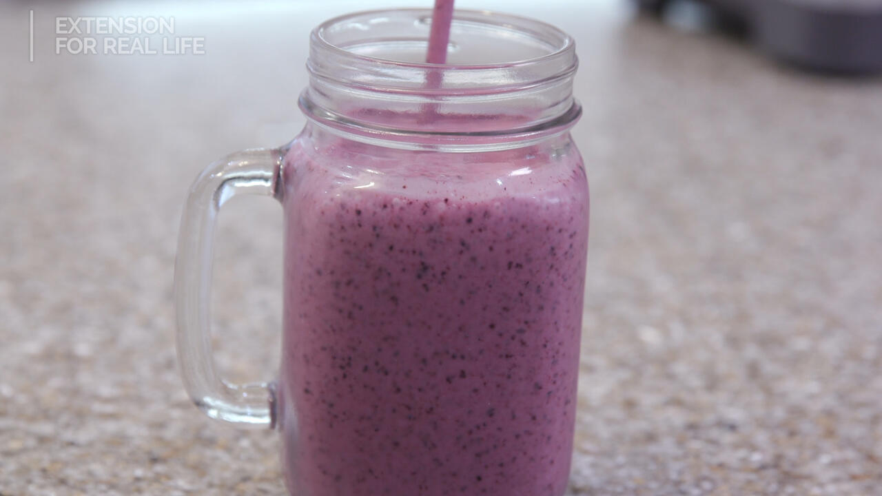 Glass of Creamy Blueberry Shake