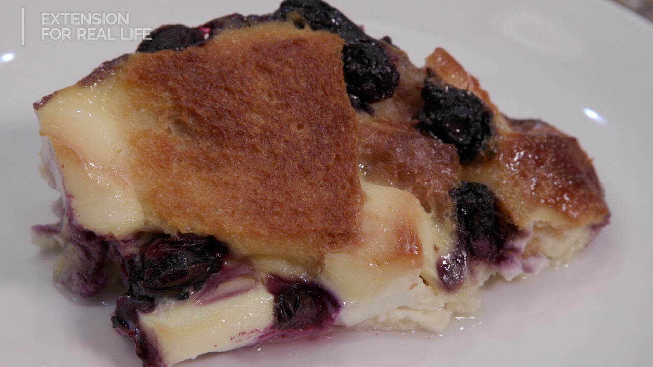 slice of Overnight Blueberry French Toast