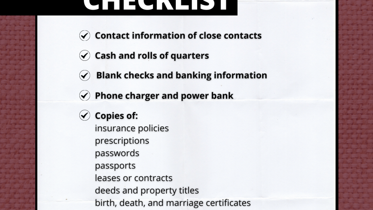 Graphic of disaster go box checklist