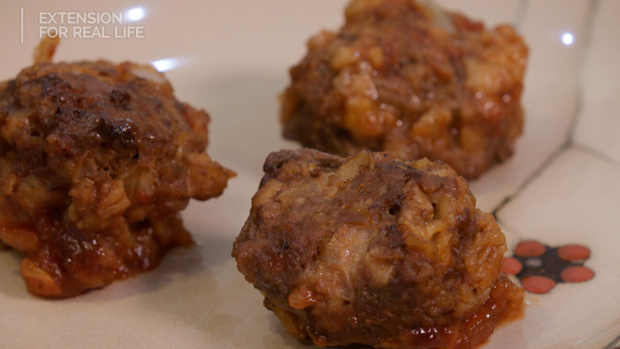 closeup of meatballs