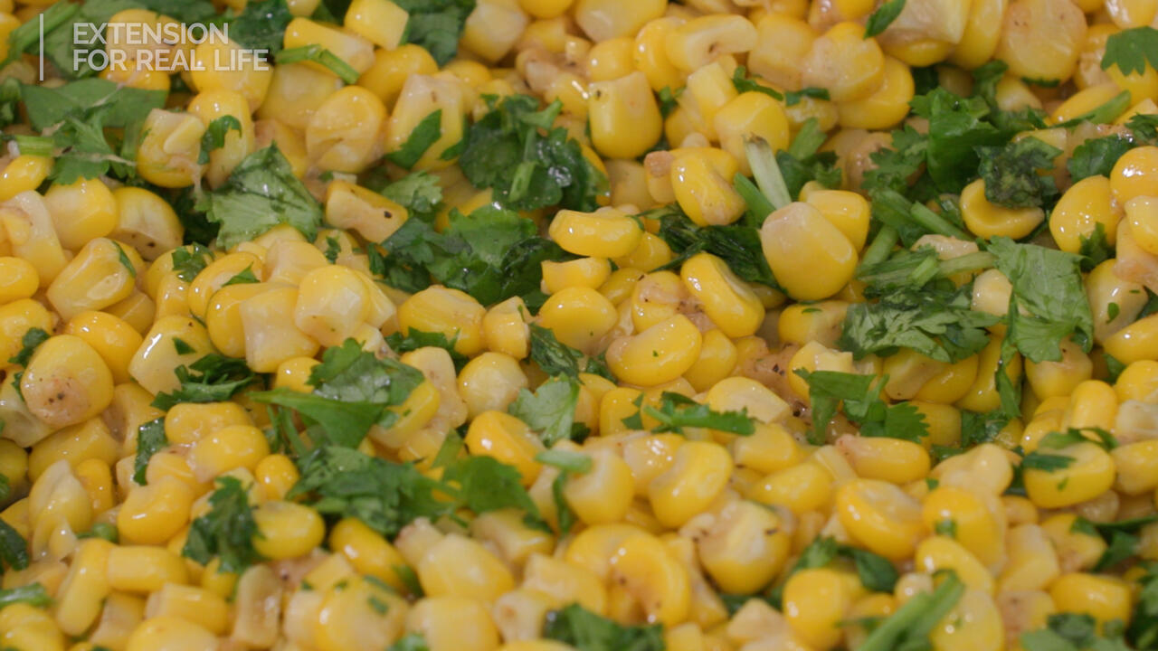 Closeup of Parmesan Cilantro Corn