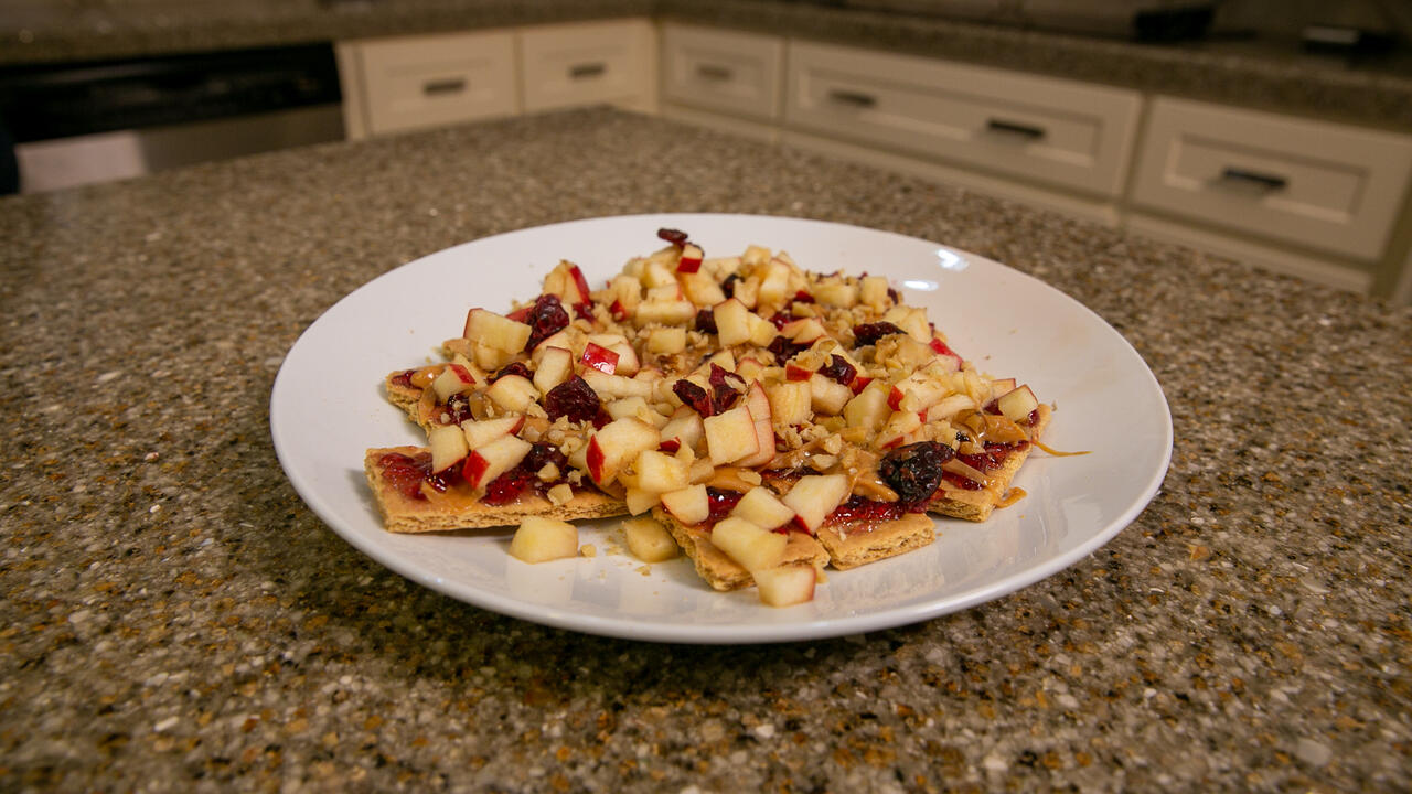 A plate of PBJ Nachos