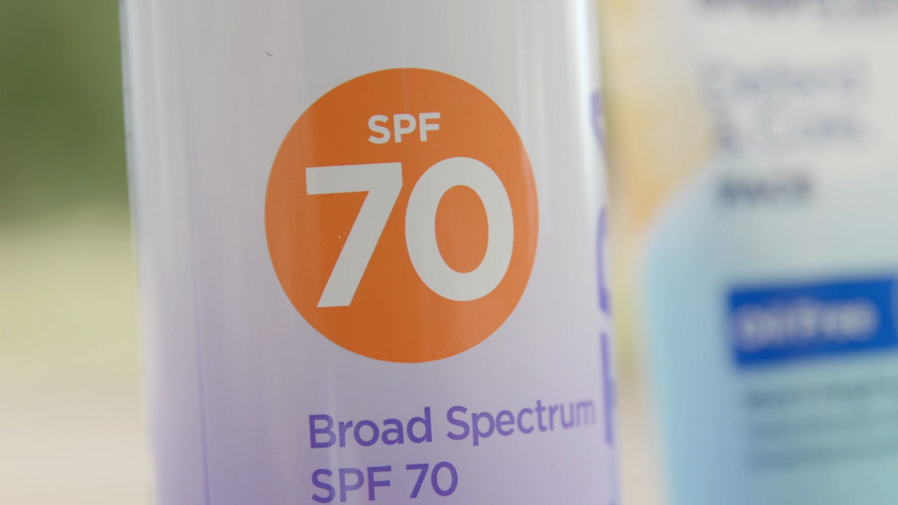A can of Broad Spectrum SPF 70 sunscreen.