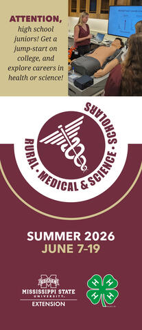 Cover panel of the Rural Medical and Science Scholars brochure.