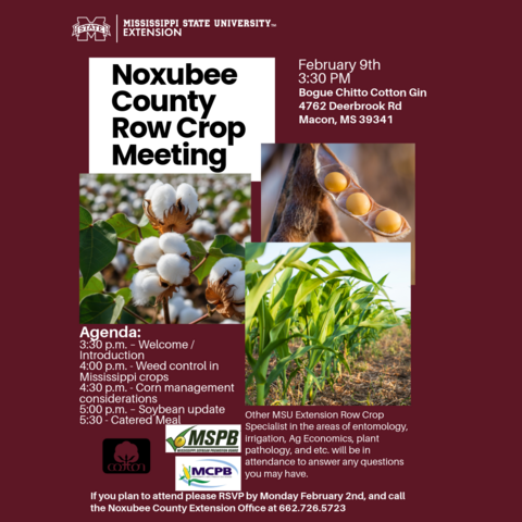 Noxubee County Row Crop Meeting February 9th, 2026