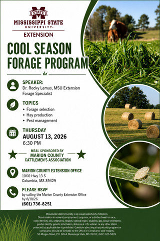 Cool-Season Forage Program Flyer
