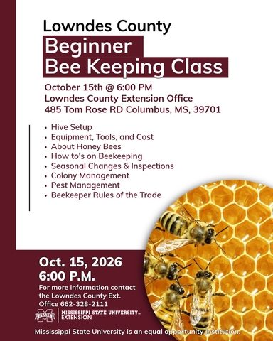 Lowndes County Beginner Bee Keeping Class