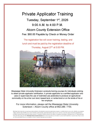 Private Applicator Training Flyer