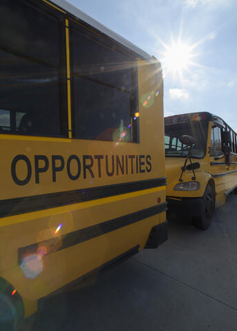 Two school buses.