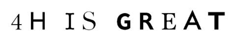 Image of the words &quot;4H is great&quot; written in a mix of serif and sans serif fonts.