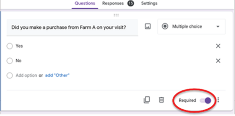 Screenshot of the &quot;required&quot; option selected.