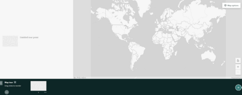 Gray and white world map and untitled tour point slide.