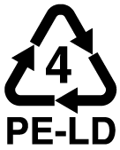 Recycling triangle labeled with 4 and PE-LD.