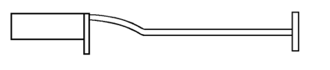 A dibble, or planting bar, has a long handle and a rectangular piece on the end.