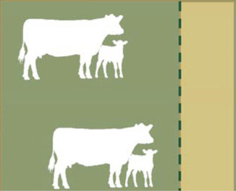 Illustration of continuous stocking grazing method with fenced-off area described in the Continuous Stocking section.