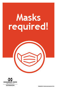 Poster with text &quot;Masks required!&quot;
