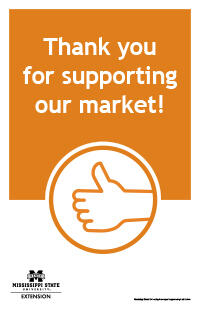 Poster with text &quot;Thank you for supporting our market!&quot;