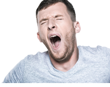 A man is yawning.