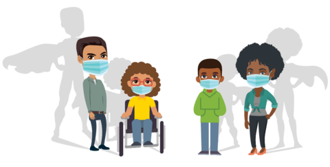 people wearing masks