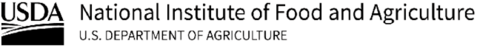 Logo. United States Department of Agriculture National Institute of Food and Agriculture.